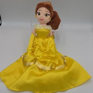 TY Sparkle Disney Belle Plush Doll Yellow Dress Princess Stuffed Toy